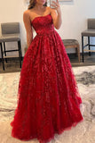 Sequined Lace Strapless Long Prom Dress with Pocketss HZ1024