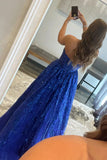 Sequined Lace Strapless Long Prom Dress with Pocketss HZ1024