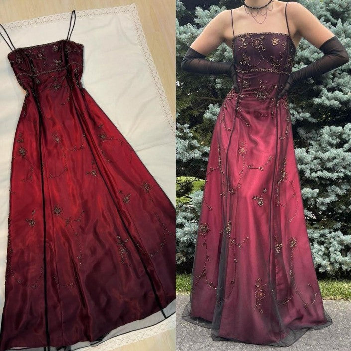 Blue Gradient Empire Prom Dresses Backless Romantic Beaded Evening Dresses Guest Dresses HZ1024