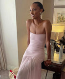 Mermaid Pink Long Prom Dresses Formal Graduation Party Dress Evening Dress HZ1024