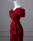 Mermaid Off Shoulder Satin Long Prom Dress Dress, Simple Evening Dress HZ1024