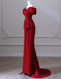 Mermaid Off Shoulder Satin Long Prom Dress Dress, Simple Evening Dress HZ1024