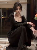 style high-end white waist long-sleeved dress HZ1024