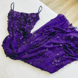 Bodycon Spaghetti Straps 3D Applique Long Prom Dress HZ1024