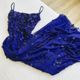 Bodycon Spaghetti Straps 3D Applique Long Prom Dress HZ1024