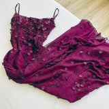 Bodycon Spaghetti Straps 3D Applique Long Prom Dress HZ1024
