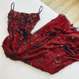 Bodycon Spaghetti Straps 3D Applique Long Prom Dress HZ1024