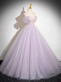 A-Line Tulle Prom Dress Off the Shoulder Floral Appliques Long Prom Dress HZ1024