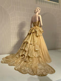 A-line Strapless Tulle Sequined Long Ball Gown HZ1024