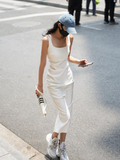 Sleeveless Square Neck Suspender Dress HZ1024
