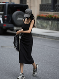 Sleeveless Square Neck Suspender Dress HZ1024