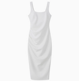 Sleeveless Square Neck Suspender Dress HZ1024