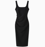 Sleeveless Square Neck Suspender Dress HZ1024