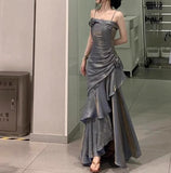 Satin Prom Dress for Quinceanera&Party-Fairytale A-line Straps Evening Gown for Birthday HZ1024