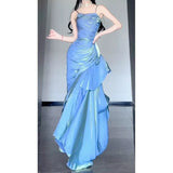 Satin Prom Dress for Quinceanera&Party-Fairytale A-line Straps Evening Gown for Birthday HZ1024