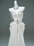 Satin A-line Sweetheart Beaded Long Prom Dress, Elegant Adult Ceremony Graduation Prom Dress HZ1024
