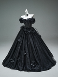 A-line Off-the-Shoulder Tulle 3D Applique Long Prom Dress,Adult Ceremony Graduation Prom Dress HZ1024