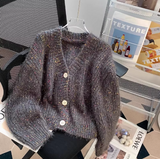 Japanese floral V-neck Long-sleeved cardigan HZ1024