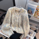 Japanese floral V-neck Long-sleeved cardigan HZ1024