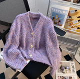 Japanese floral V-neck Long-sleeved cardigan HZ1024