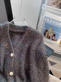 Japanese floral V-neck Long-sleeved cardigan HZ1024