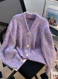 Japanese floral V-neck Long-sleeved cardigan HZ1024