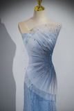 Mermaid Sequin Sheer Straps Scalloped Long Prom Dress HZ1024
