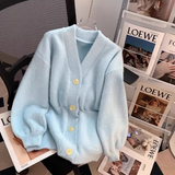 college style, furry cardigan sweater coat HZ1024