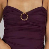 Sweetheart High Low Party Dress, Purple Spaghetti Straps Prom Dress HZ1024