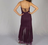 Sweetheart High Low Party Dress, Purple Spaghetti Straps Prom Dress HZ1024