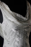 Chiffon Beaded Long Prom Dress Simple Mermaid Wedding Dress HZ1024