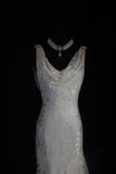 Chiffon Beaded Long Prom Dress Simple Mermaid Wedding Dress HZ1024