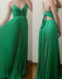 Green Backless Prom Dress for Vegas Pool Party?? Glam Chiffon Evening Dress for Special Ocassion HZ1024