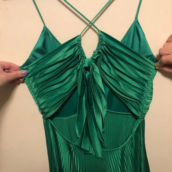 Green Backless Prom Dress for Vegas Pool Party?? Glam Chiffon Evening Dress for Special Ocassion HZ1024
