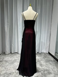 Spaghetti Straps Tulle Long Prom Dress with Silt HZ1024