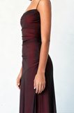 Spaghetti Straps Tulle Long Prom Dress with Silt HZ1024