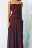 Spaghetti Straps Tulle Long Prom Dress with Silt HZ1024