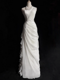 Bodycon Satin Tulle Long Prom Dress Simple Wedding Dress HZ1024