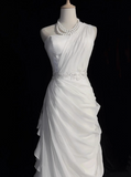 Bodycon Satin Tulle Long Prom Dress Simple Wedding Dress HZ1024