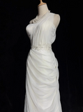 Bodycon Satin Tulle Long Prom Dress Simple Wedding Dress HZ1024