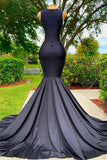 Mermaid V-neck Appliques Lace Sequined Long Prom Dress HZ1024