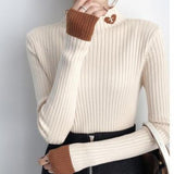 Neck Long Sleeves Slim Fit Pullover Sweater HZ1024