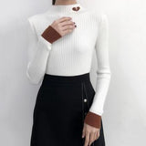 Neck Long Sleeves Slim Fit Pullover Sweater HZ1024