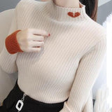 Neck Long Sleeves Slim Fit Pullover Sweater HZ1024