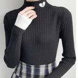 Neck Long Sleeves Slim Fit Pullover Sweater HZ1024