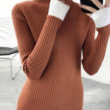 Neck Long Sleeves Slim Fit Pullover Sweater HZ1024