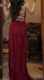 Spaghetti Straps Chiffon Long Prom Dress Formal Evening Dress HZ1024