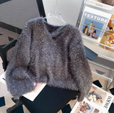 V-neck base sweater, soft and glutinous imitation mink fleece sweater HZ1024