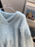 V-neck base sweater, soft and glutinous imitation mink fleece sweater HZ1024