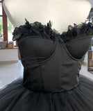 Sweetheart Corset Tulle Strapless Prom Dress HZ1024